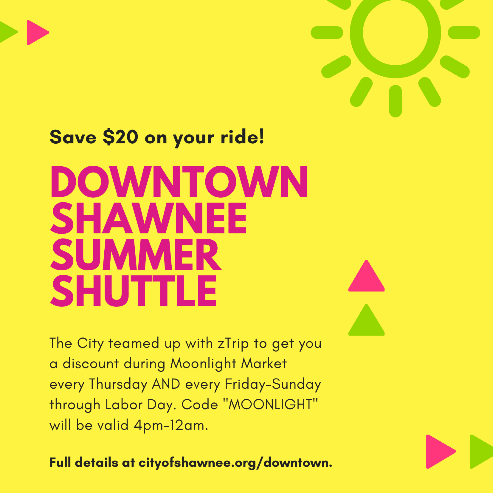 downtown shawnee summer shuttle-social media